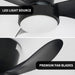 Black Small Ceiling Fan with Lights and Remote Modern Flush Mount LED - okeli lights