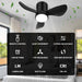 Black Small Ceiling Fan with Lights and Remote Modern Flush Mount LED - okeli lights