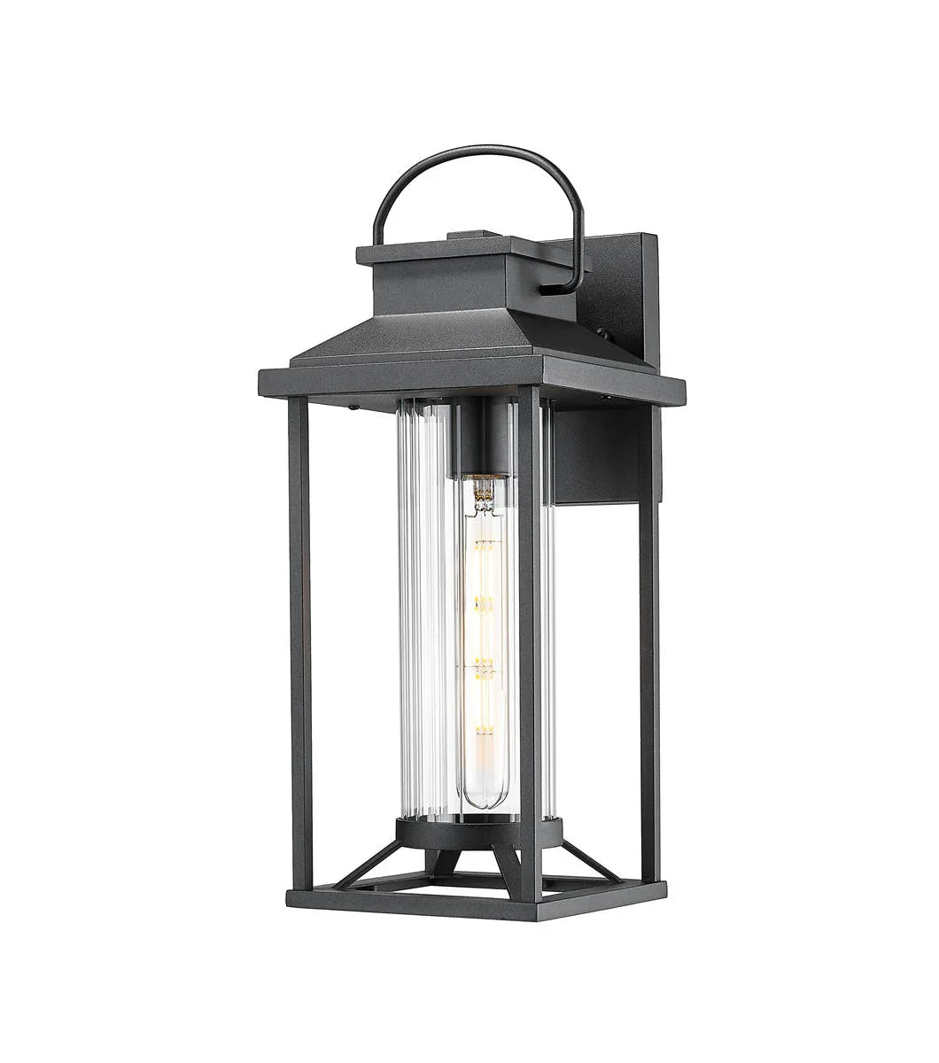 Outdoor Porch Lights Textured Black Exterior Lighting Fixtures Wall Mount Sconce Lantern 1-Pack - okeli lights