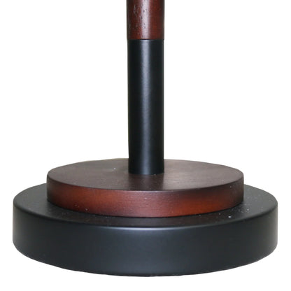 Black Umbrella Shaped Table Lamp Walnut Finish Bronze 110V - okeli lights