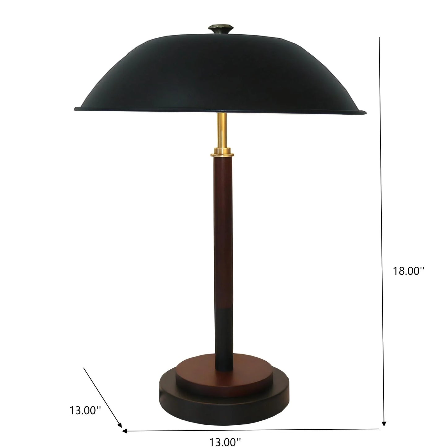 Black Umbrella Shaped Table Lamp Walnut Finish Bronze 110V - okeli lights
