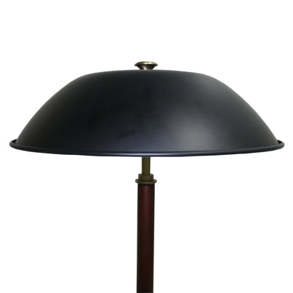 Black Umbrella Shaped Table Lamp Walnut Finish Bronze 110V - okeli lights