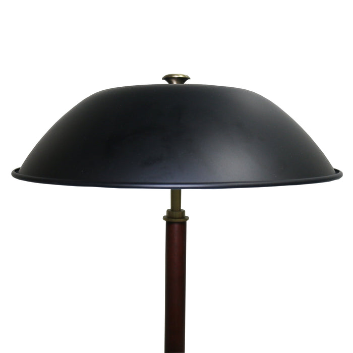 Black Umbrella Shaped Table Lamp Walnut Finish Bronze 110V