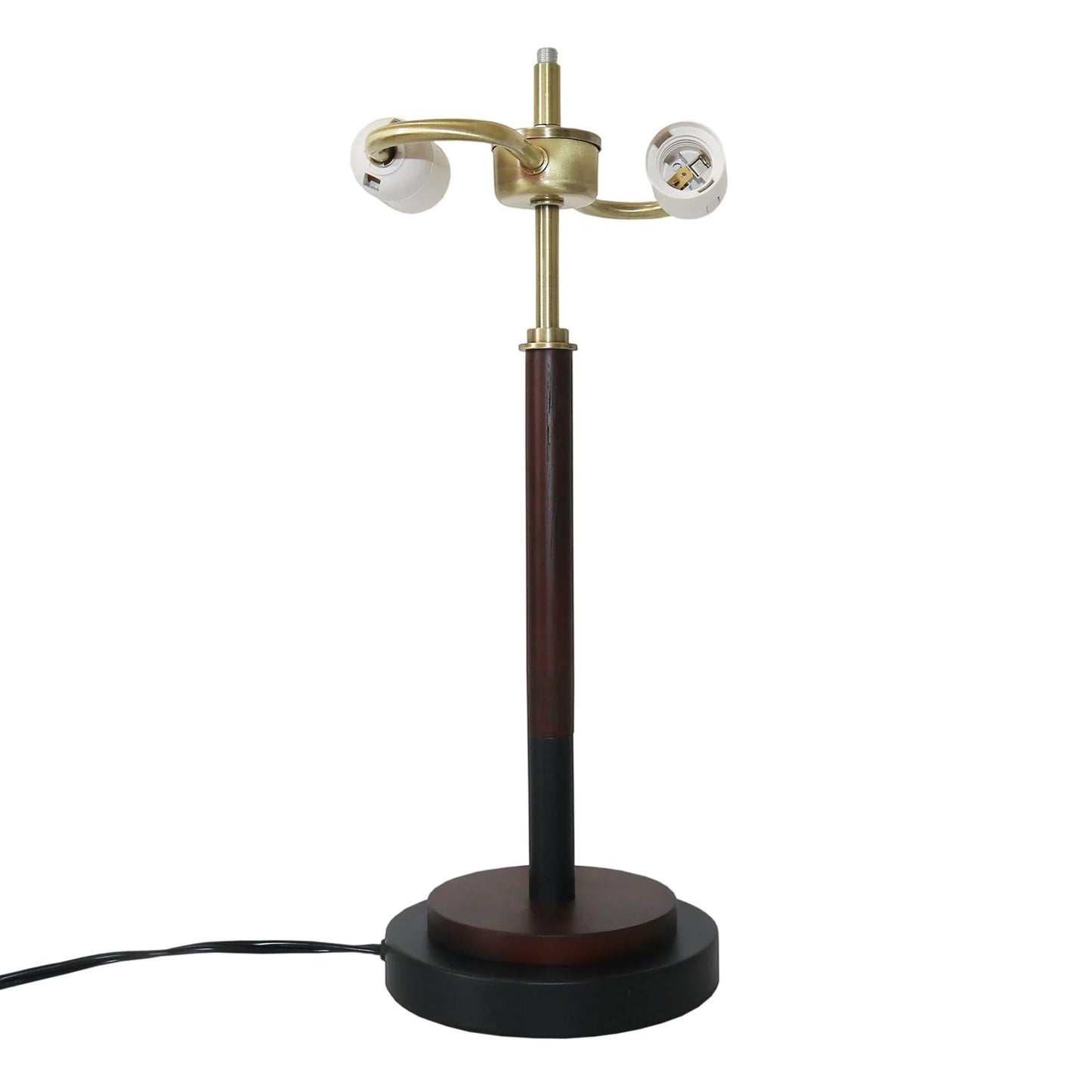 Black Umbrella Shaped Table Lamp Walnut Finish Bronze 110V - okeli lights