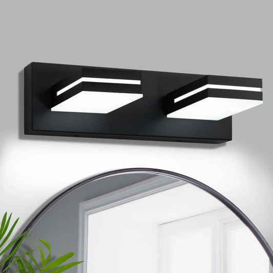 LED Modern Black Bathroom Vanity Lights Over Mirror 360° Rotatable Wall Sconce Lighting - okeli lights