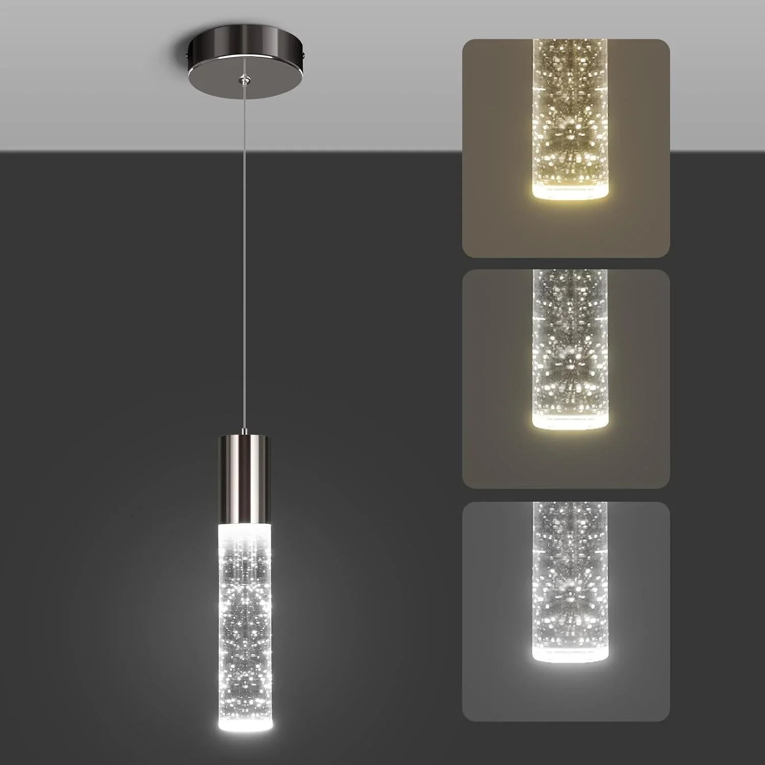 Modern Pendant Lights 3-Color Bubble Crystal Island Light Fixtures 1-pack - okeli lights
