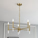 Gold chandelier with multiple lights in a room setting