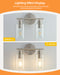 Brushed nickel finish double-light vanity lighting