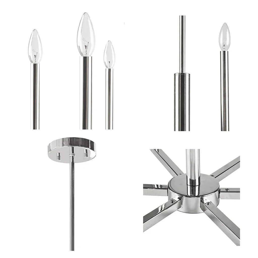 6-Light Contemporary Classic Candelabra Styled Chandelier - okeli lights