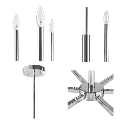 6-Light Contemporary Classic Candelabra Styled Chandelier - okeli lights