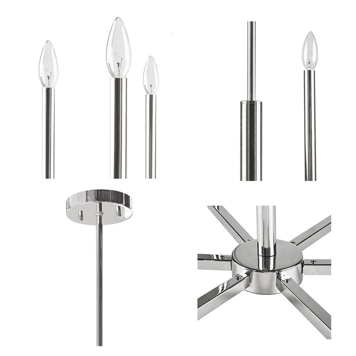 6-Light Contemporary Classic Candelabra Styled Chandelier