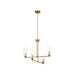 Pendant Chandelier With Clear Ribbed Glass Satin Brass Four Lights - okeli lights