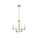 Pendant Chandelier With Clear Ribbed Glass Satin Brass Four Lights - okeli lights