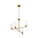 Pendant Chandelier With Clear Ribbed Glass Satin Brass Four Lights - okeli lights
