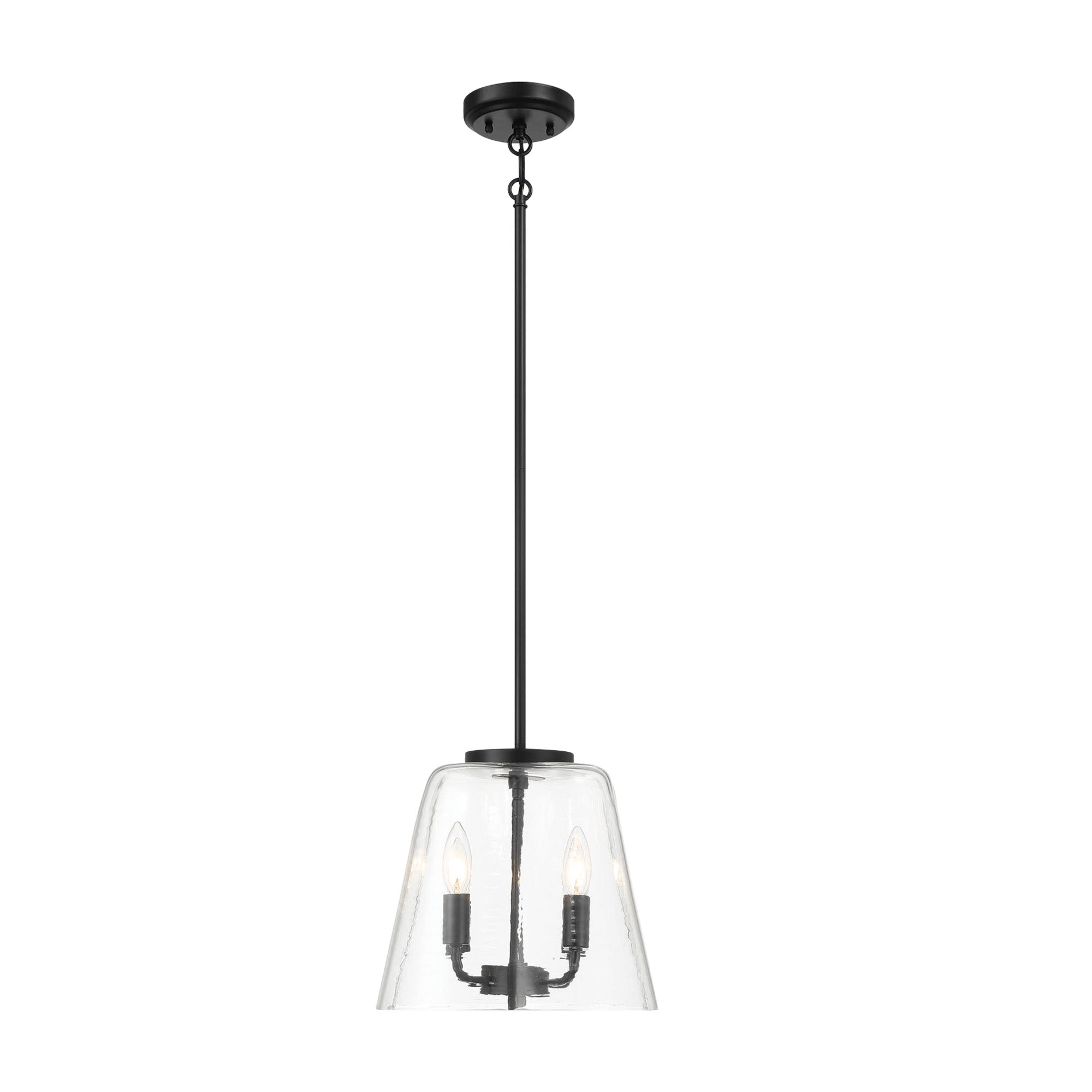 Candle Lights Pendant With Clear Glass Black Finish 4-light - okeli lights