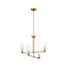Pendant Chandelier With Clear Ribbed Glass Satin Brass Four Lights - okeli lights