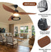 Farmhouse Ceiling Fan with Lights Dimmable Hunter Industrial Cage Rustic Barnwood Blades - okeli lights