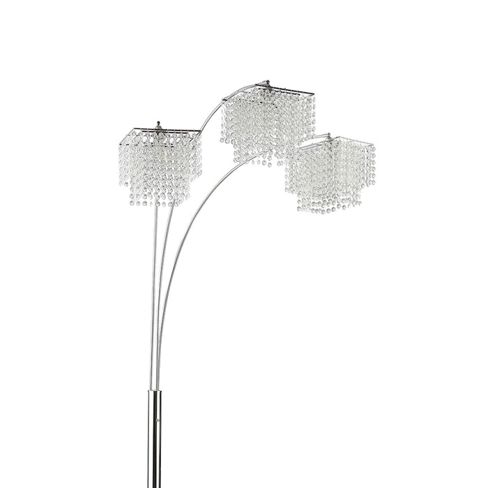 Chrome Hanging Crystal Arc Floor Lamp Modern Luxury Floor Light with Crystal Drop Shades