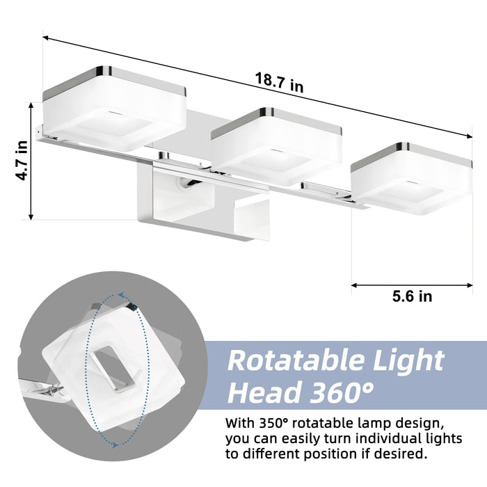 Chrome bubble crystal dimmable bathroom vanity light fixture