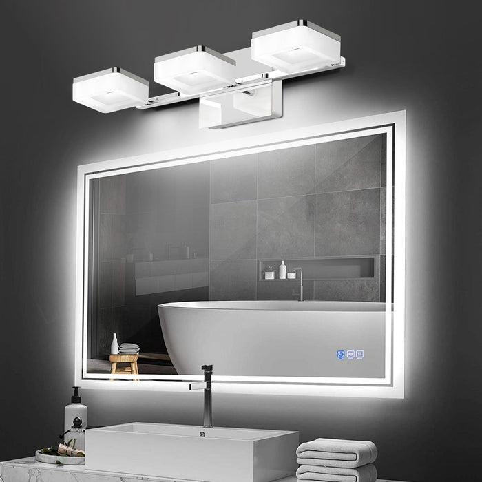 Contemporary chrome bathroom light with dimming function