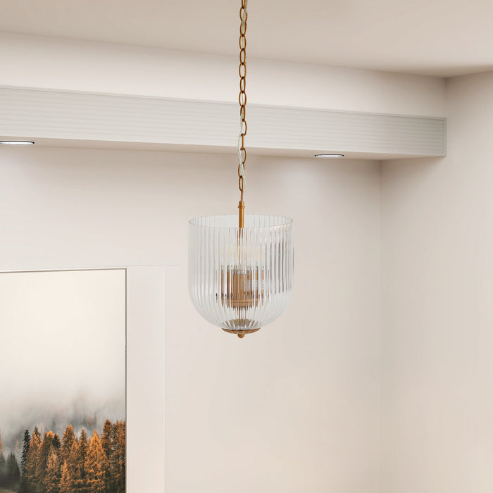 Pendant Lamp Coarse Gold Clear Glass Chic Interior Lighting - okeli lights