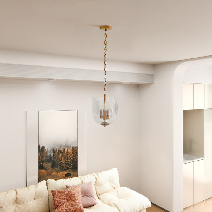 Pendant Lamp Coarse Gold Clear Glass Chic Interior Lighting - okeli lights