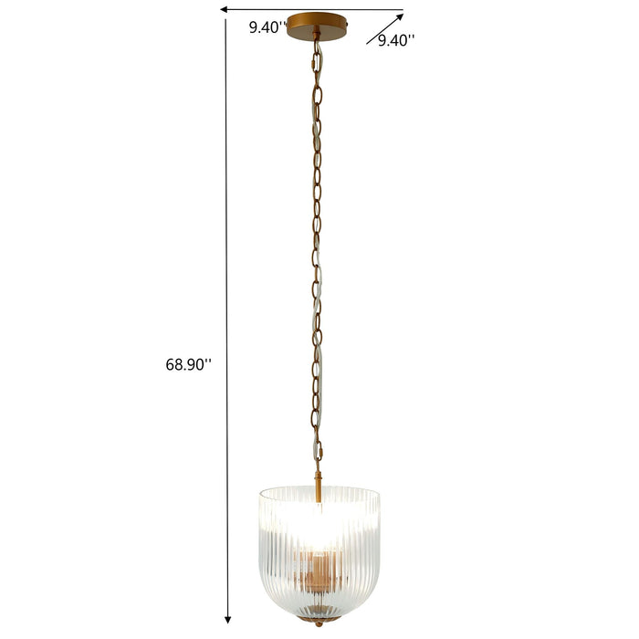 Pendant Lamp Coarse Gold Clear Glass Chic Interior Lighting - okeli lights