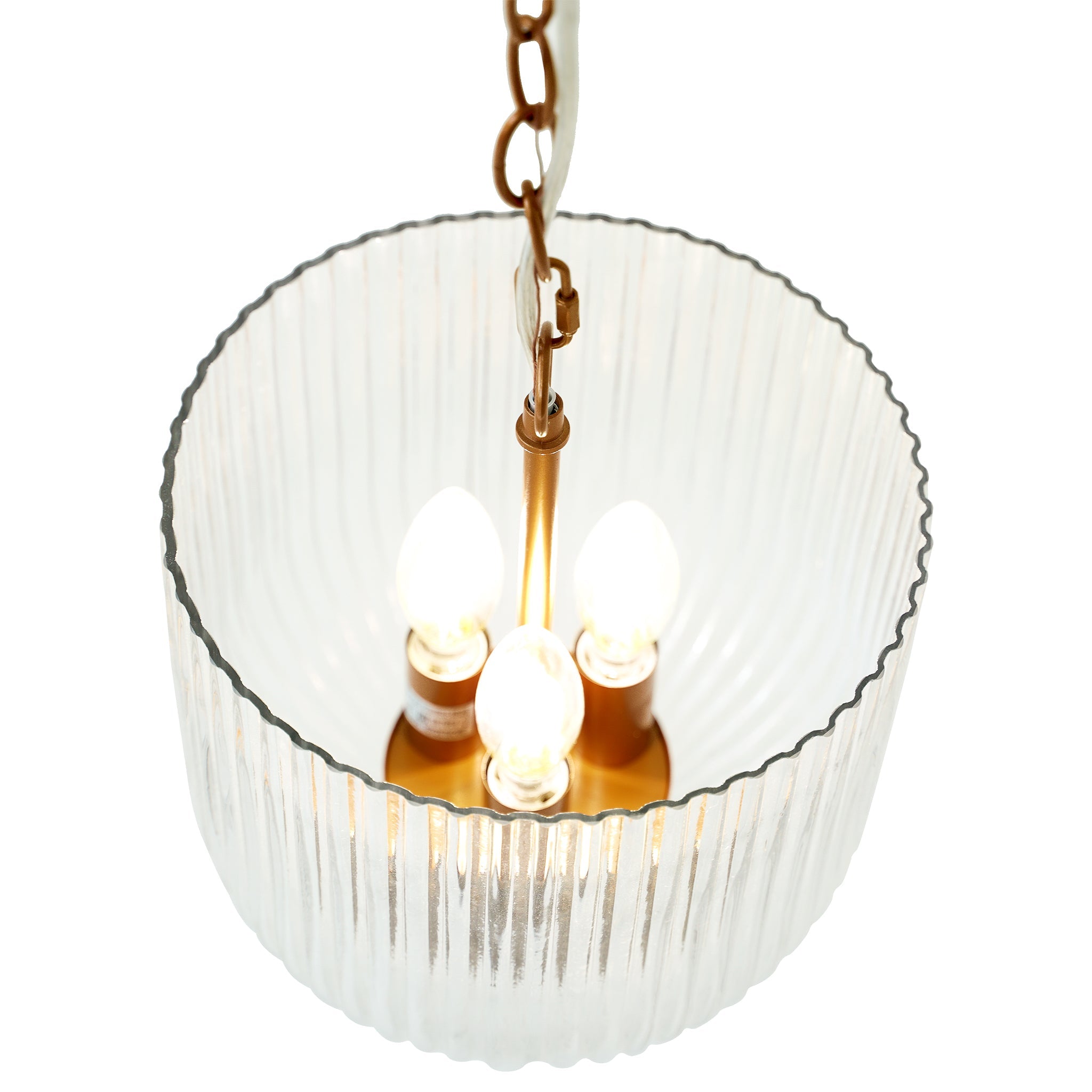 Pendant Lamp Coarse Gold Clear Glass Chic Interior Lighting - okeli lights