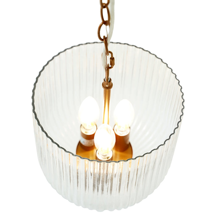 Pendant Lamp Coarse Gold Clear Glass Chic Interior Lighting - okeli lights