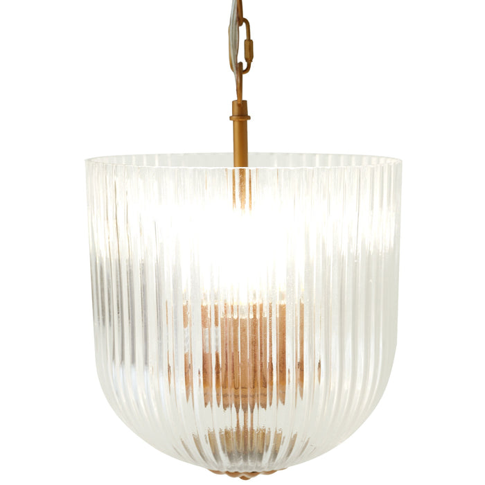 Pendant Lamp Coarse Gold Clear Glass Chic Interior Lighting - okeli lights
