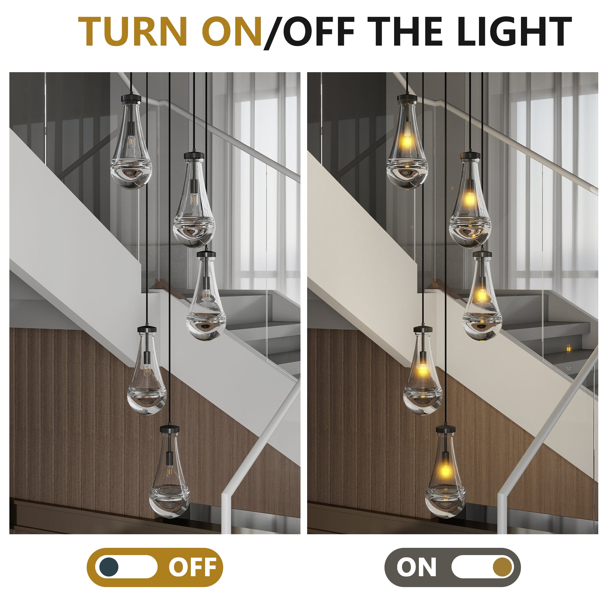 5-7-Light Cluster Large Pendant Lights High Ceiling Chandeliers Adjustable