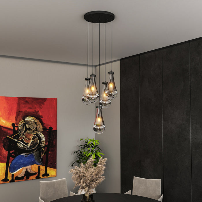 5-7-Light Cluster Large Pendant Lights High Ceiling Chandeliers Adjustable