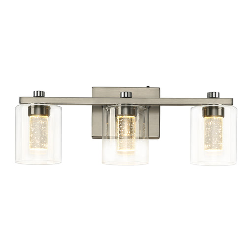 3-Light Bathroom Light Fixtures Crystal Brushed Nickel Over Mirror LED Vanity Lights Dimmable Wall Lamp - okeli lights