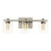 3-Light Bathroom Light Fixtures Crystal Brushed Nickel Over Mirror LED Vanity Lights Dimmable Wall Lamp - okeli lights