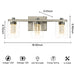 3-Light Bathroom Light Fixtures Crystal Brushed Nickel Over Mirror LED Vanity Lights Dimmable Wall Lamp - okeli lights