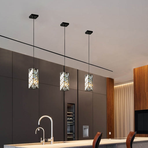 Modern Classic Crystal Pendant Light 3Pack Adjustable Hanging Ceiling Lamp with Crystal Prism Design - okeli lights