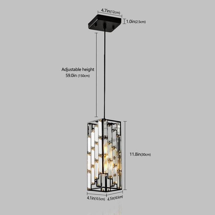 Modern Classic Crystal Pendant Light 3Pack Adjustable Hanging Ceiling Lamp with Crystal Prism Design - okeli lights