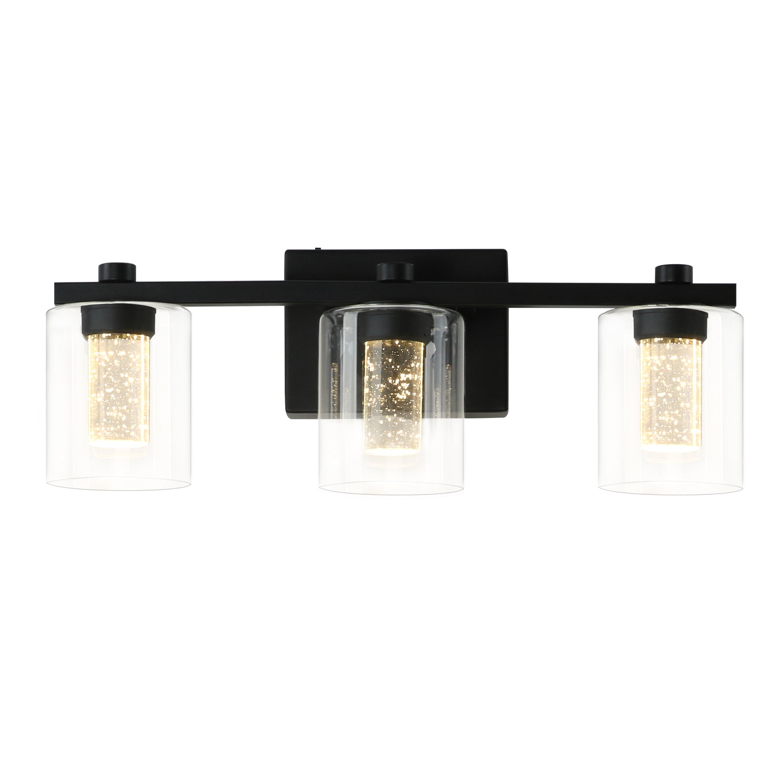3-Light Bathroom Light Fixtures Crystal Brushed Nickel Over Mirror LED Vanity Lights Dimmable Wall Lamp - okeli lights