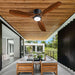 Ceiling Fan with Light Remote Control Reversible Noiseless DC Motor Low Profile - okeli lights