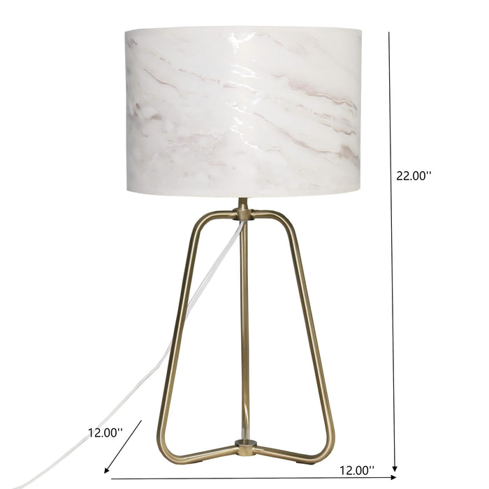 Table Lamp Marble Lampshade Bronze Metal Base Modern Stylish Classic Desk Lamp