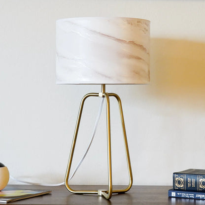 Table Lamp Marble Lampshade Bronze Metal Base Modern Stylish Classic Desk Lamp - okeli lights