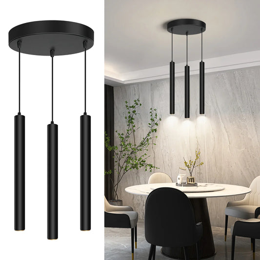 Dimmable LED Round 3-Light Pendant Light 30W 2300LM Modern Island Light Fixture - okeli lights