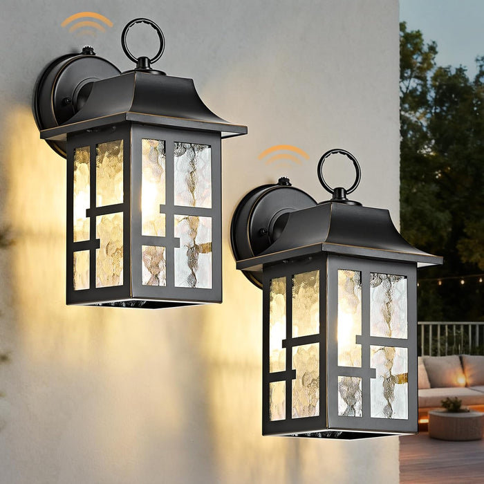 Outdoor Wall Lights Dusk to Dawn Waterproof Anti-rust Lantern Front Porch Sconce Lighting 11.4inch