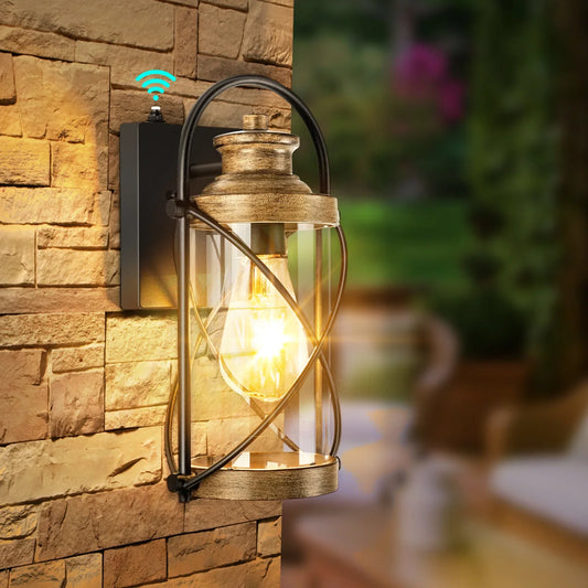 Dusk to Dawn Outdoor Waterproof Wall Lights with Glass Shades - okeli lights