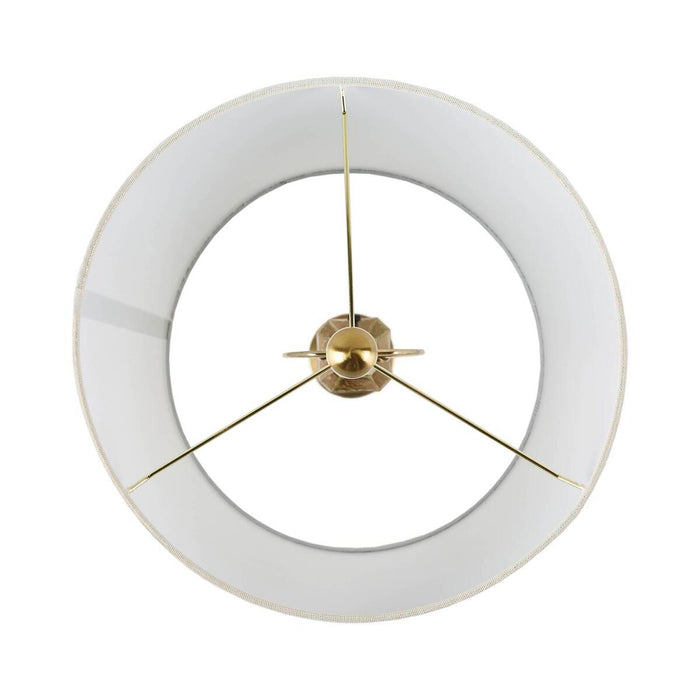 Faceted Glass Table Lamp with White Fabric Shade Modern Brown & Green Accent Lamp with Gold Base