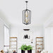 8-Light Lantern Tired Farmhouse Ceiling Hanging Light Black Chandelier Metal Pendant Light Fixtures - okeli lights