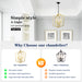 4-Light Farmhouse Kitchen Chandeliers Vintage Cage Light Fixture Adjustable Height Chandeliers GOLD MATTE BLACK - okeli lights