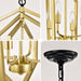 4-Light Farmhouse Kitchen Chandeliers Vintage Cage Light Fixture Adjustable Height Chandeliers GOLD MATTE BLACK - okeli lights