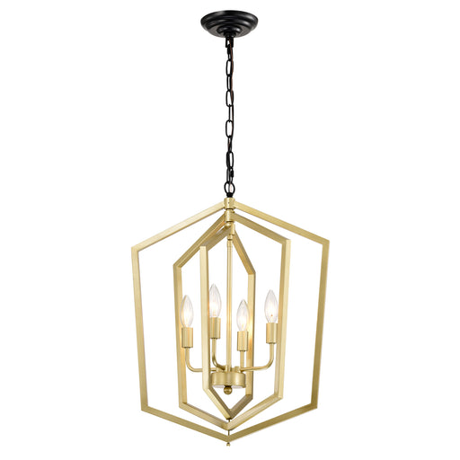 4-Light Farmhouse Kitchen Chandeliers Vintage Cage Light Fixture Adjustable Height Chandeliers GOLD MATTE BLACK - okeli lights