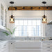 Farmhouse Pendant Light Kitchen Island Dining Room Fixture with Clear Glass Shade - okeli lights